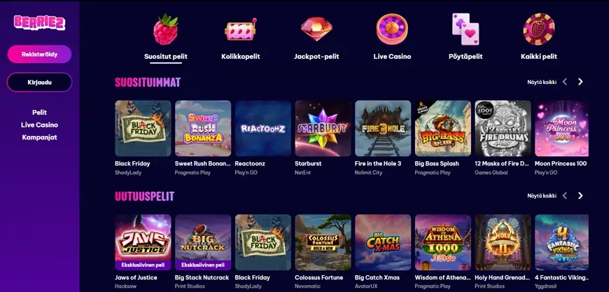 Berriez Casinon pelit