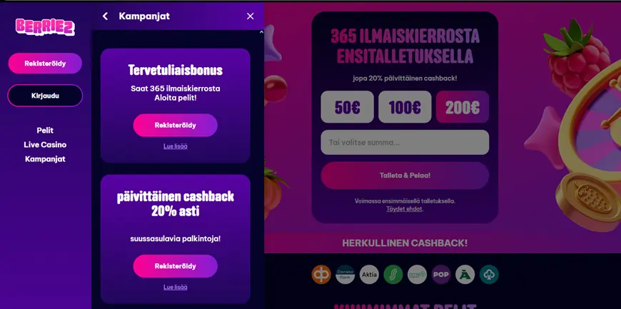 Berriez Casinon tarjous