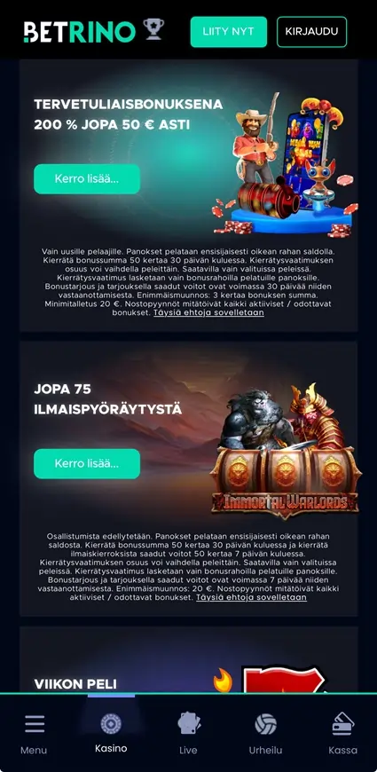 Betrino bonus