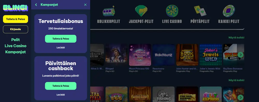 Blingi Kasino bonus