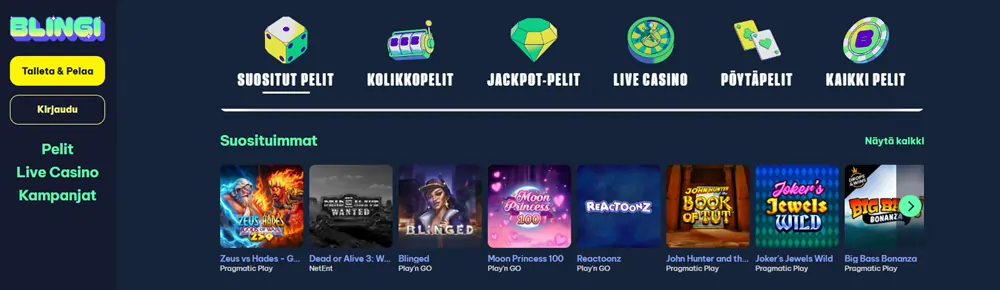 Blingi Kasinon pelit