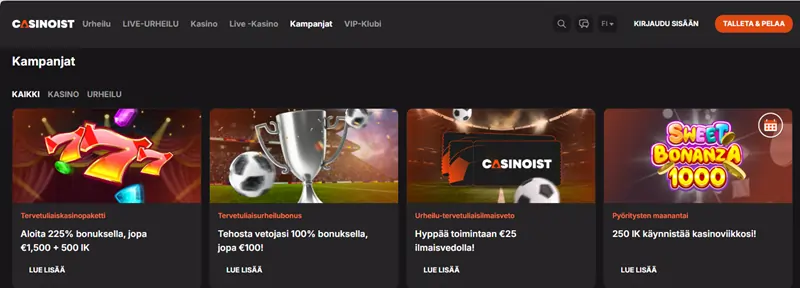 Casinoist Casino tarjoukset