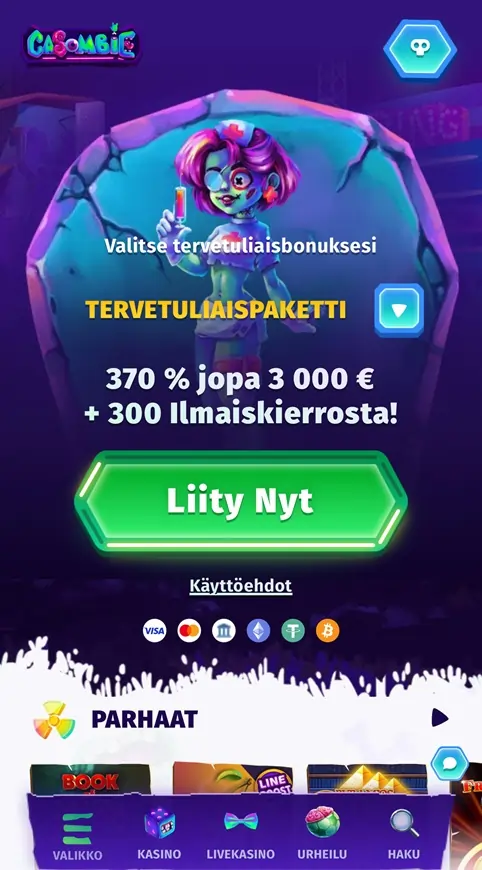 Casombie Casinon mobiilin etusivu