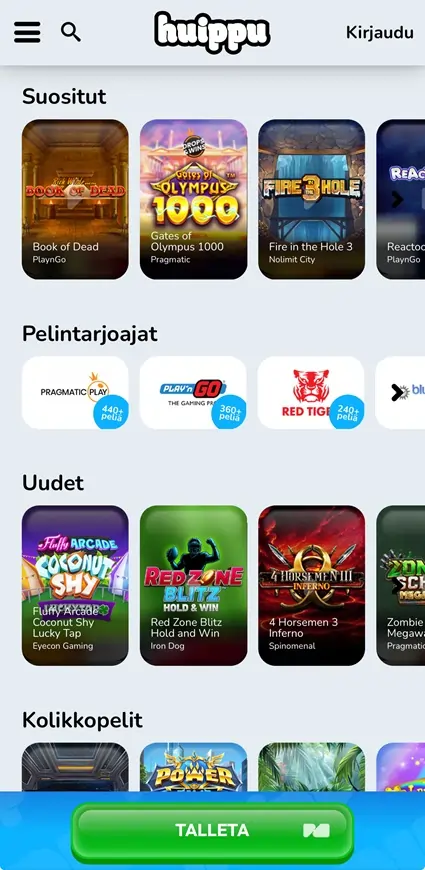 Huippu Kasino pelit