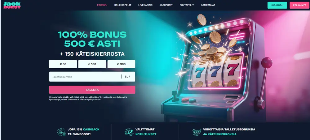 Jackburst Casino etusivu