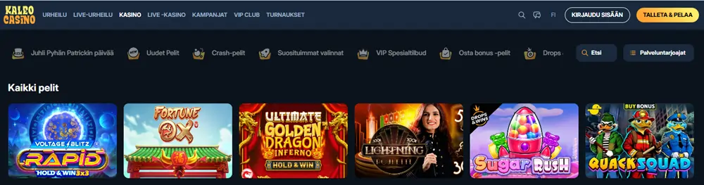 Kaleo Casinon pelit