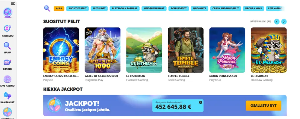 Kiekka Casinon pelit