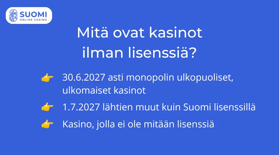 Mitä ovat kasinot ilman lisenssiä