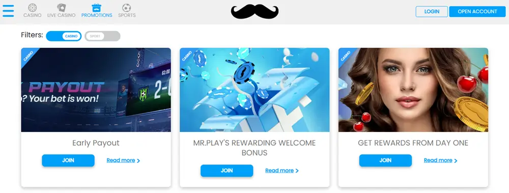 Mr.Play Casino tarjouksia