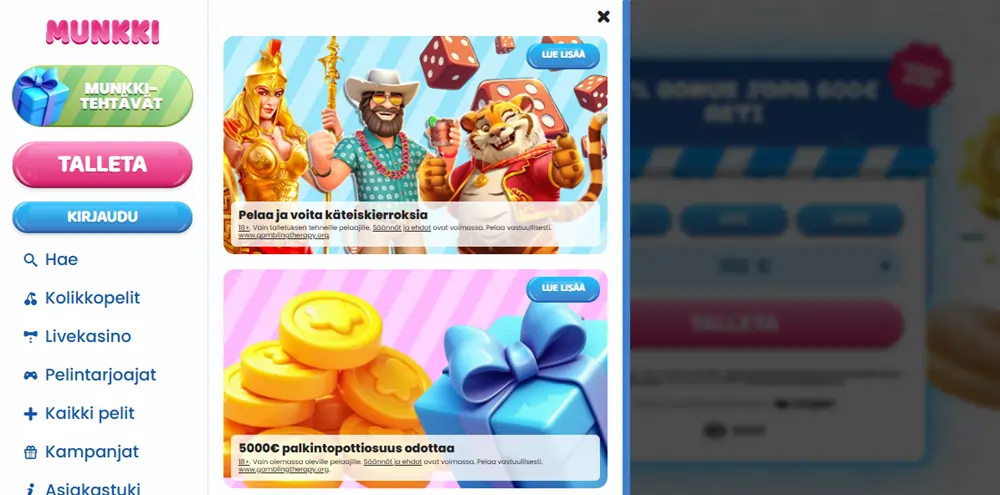 Munkki Kasino tarjoukset
