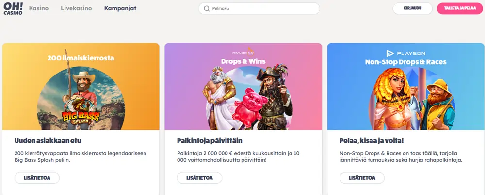 Oh Casino tarjoukset