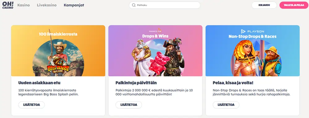 Oh Casinon tarjous