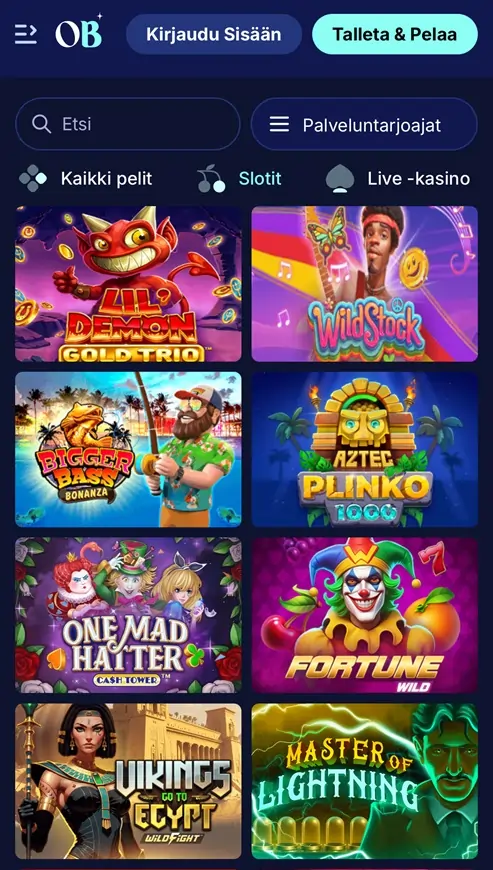 Orions Bet Casino kolikkopelit