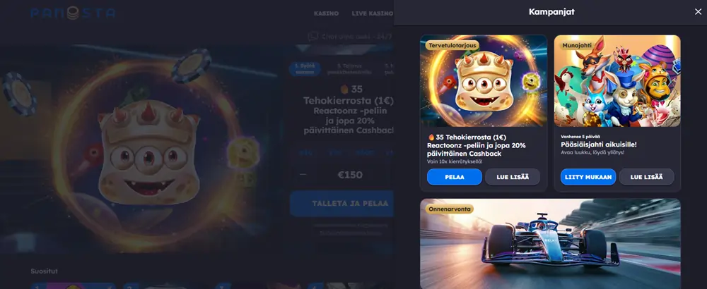 Panosta Kasino bonus