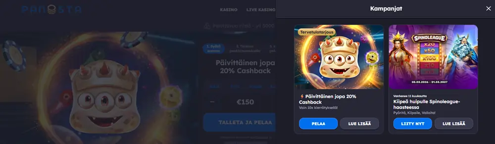 Panosta Kasino tarjouksia