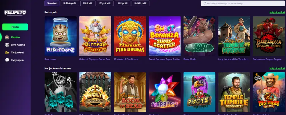 Pelipeto Kasinon pelit