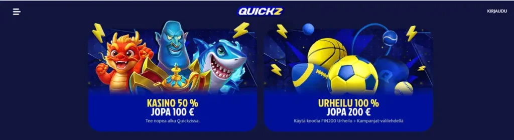 Quickz Casino bonukset