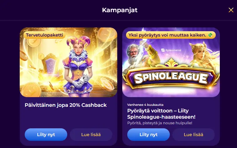 Ruhtinas Casino tarjous