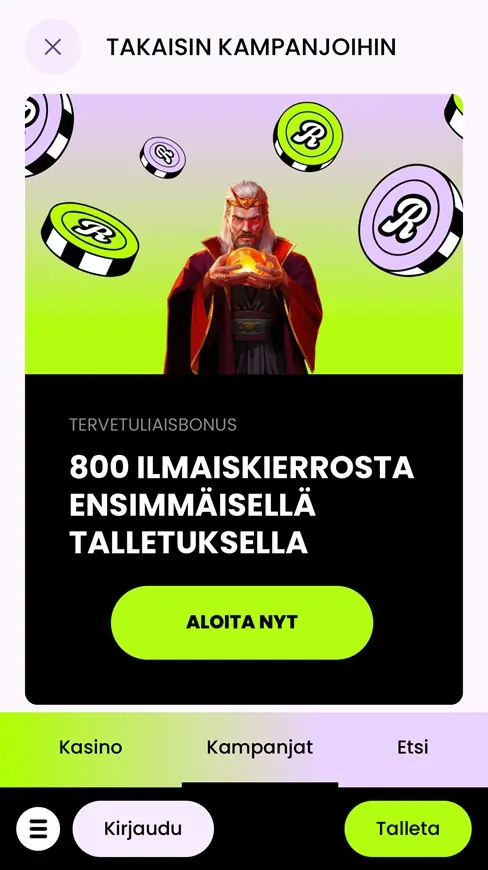 Rullat Kasino tarjous