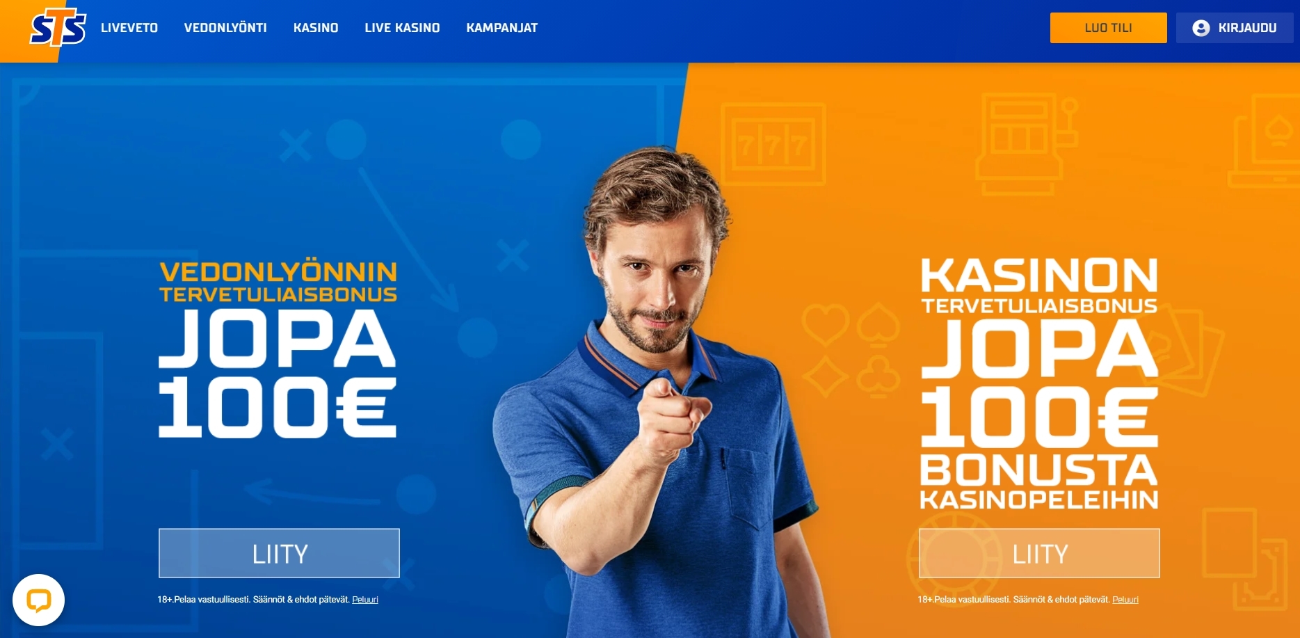 STS Bet | 100€ bonus kasinolle tai vedonlyöntiin