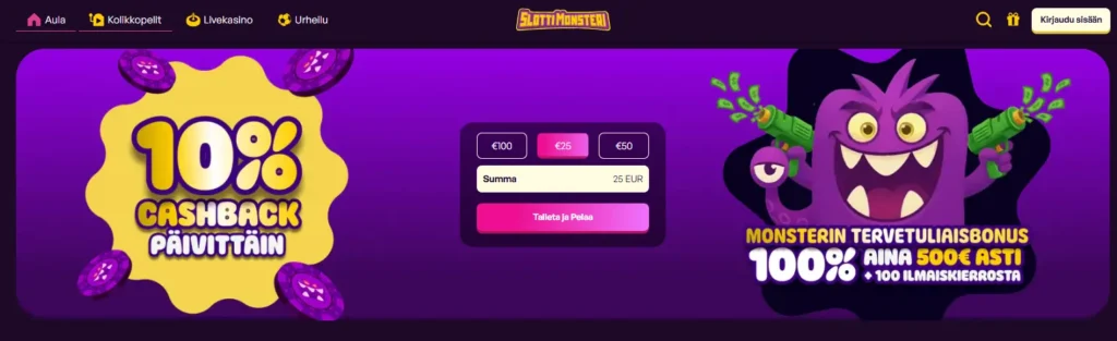 Slottimonsterin etusivu