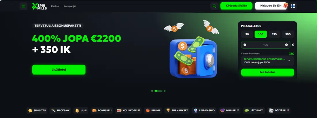 SpinMills Casino screenshot