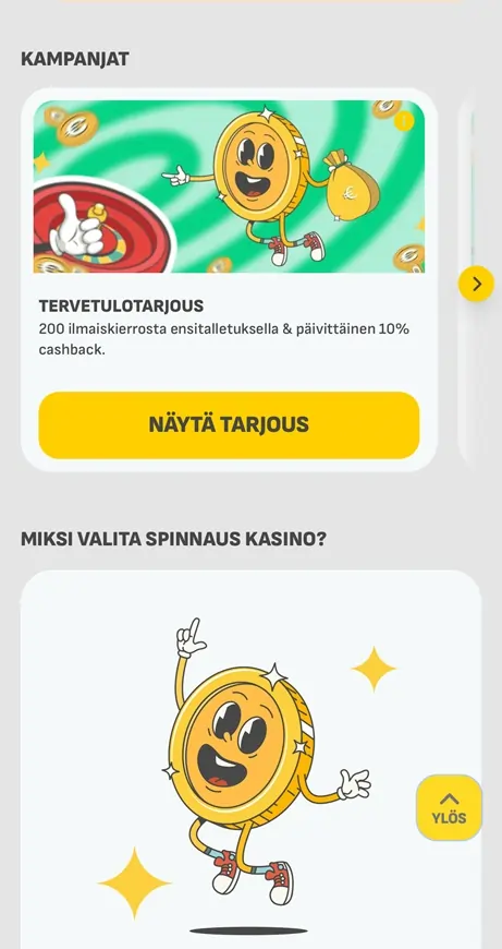 Spionnaus Casinon tarjoukset