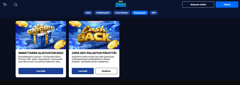 SuperOnni Kasino tarjoukset