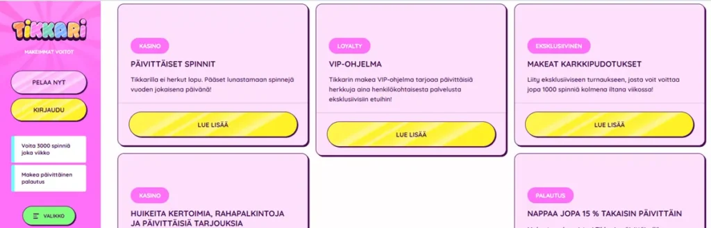 Tikkari Kasino tarjoukset