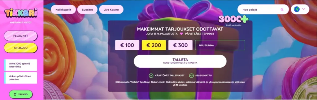 Tikkari Kasinon etusivu