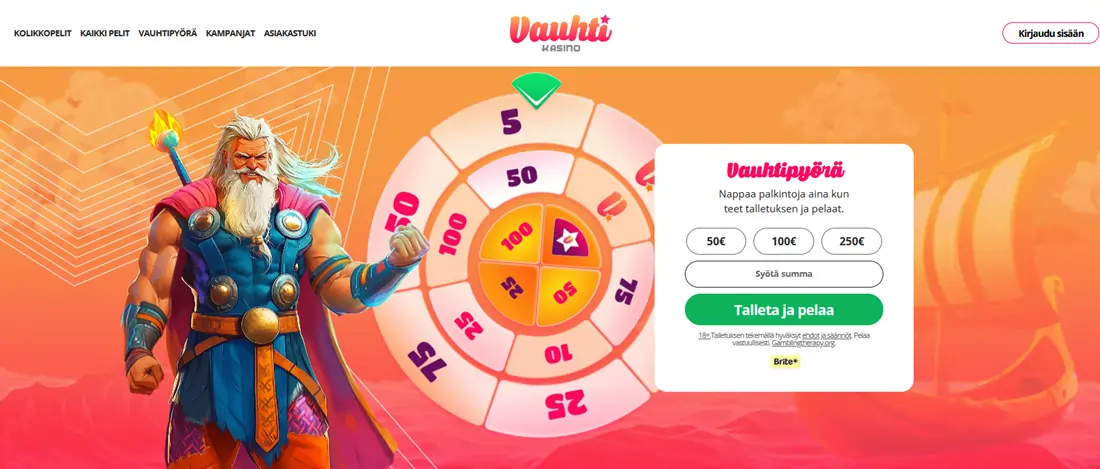 Vauhti Casino screenshot