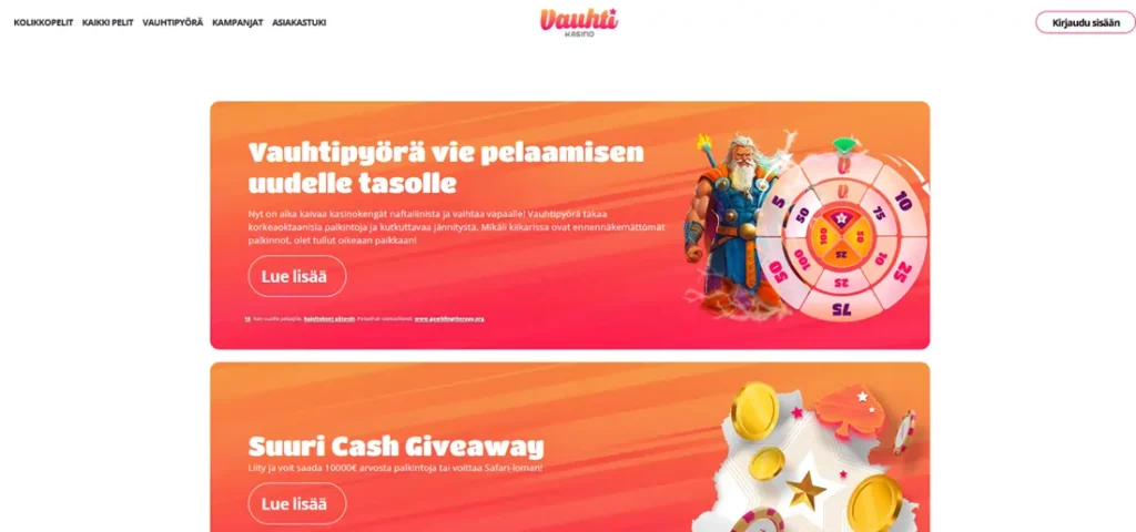 Vauhti Casino tarjoukset