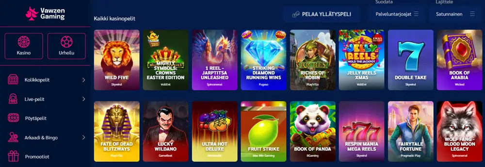 Vawzen Gaming Casino pelit