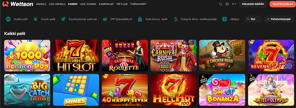 Wettson Casinon pelit