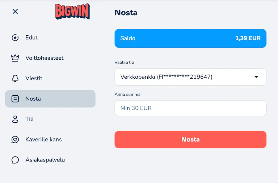 Bigwin kotiutuskuva