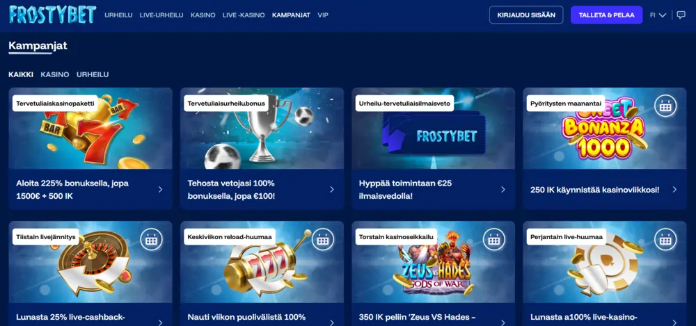 frostybet casino bonus