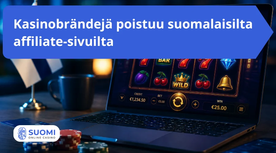kasinobrändit poistuvat affiliate-sivuilta
