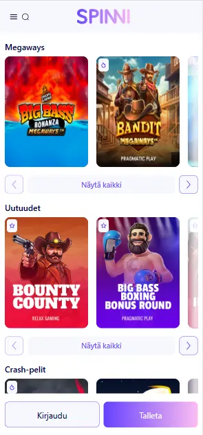 Spinni Casino kolikkopelit
